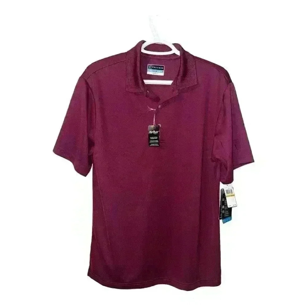 PGA Tour‎ Magenta Airflux Polo Shirt, Mens Small